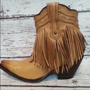Corral booties with fringe